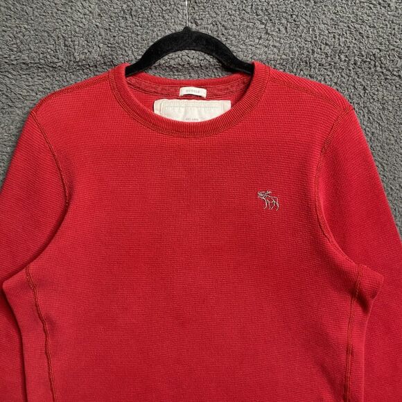 Vintage Abercrombie & Fitch Shirt Mens XL Red Muscle Fit Thermal Sweater Y2K - Picture 13 of 16